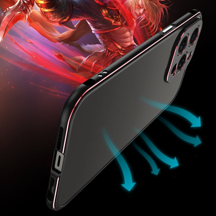 For iPhone 15 Pro Aurora Series Lens Protector + Metal Frame Phone Case(Black Red) - iPhone 15 Pro Cases by buy2fix | Online Shopping UK | buy2fix