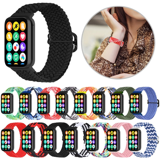 For Xiaomi Smart Band 9 Pro / 8 Pro 18mm Buckle Nylon Braided Watch Band(Wave Pattern Blue White) by buy2fix