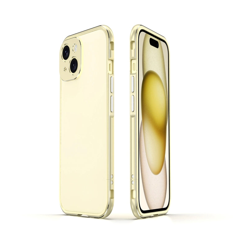 For iPhone 15 Plus Aurora Series Lens Protector + Metal Frame Phone Case(Gold Silver) - iPhone 15 Plus Cases by buy2fix | Online Shopping UK | buy2fix