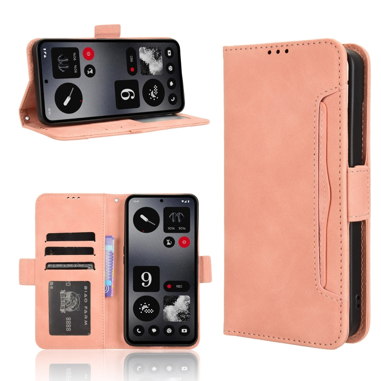 For Nothing CMF Phone 1 Skin Feel Calf Texture Card Slots Leather Phone Case(Pink) - Nothing Cases by buy2fix | Online Shopping UK | buy2fix