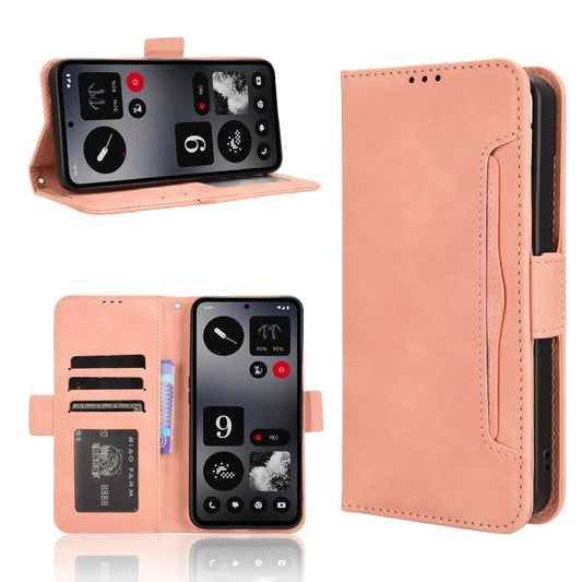For Nothing CMF Phone 1 Skin Feel Calf Texture Card Slots Leather Phone Case(Pink) - Nothing Cases by buy2fix | Online Shopping UK | buy2fix