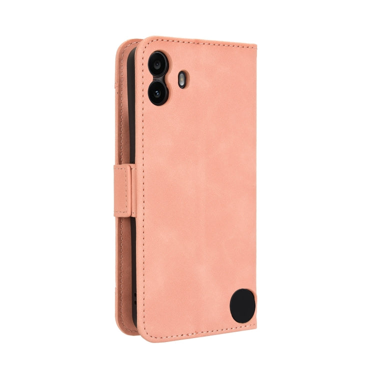 For Nothing CMF Phone 1 Skin Feel Calf Texture Card Slots Leather Phone Case(Pink) - Nothing Cases by buy2fix | Online Shopping UK | buy2fix