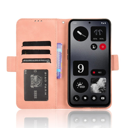 For Nothing CMF Phone 1 Skin Feel Calf Texture Card Slots Leather Phone Case(Pink) - Nothing Cases by buy2fix | Online Shopping UK | buy2fix