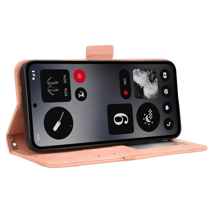For Nothing CMF Phone 1 Skin Feel Calf Texture Card Slots Leather Phone Case(Pink) - Nothing Cases by buy2fix | Online Shopping UK | buy2fix