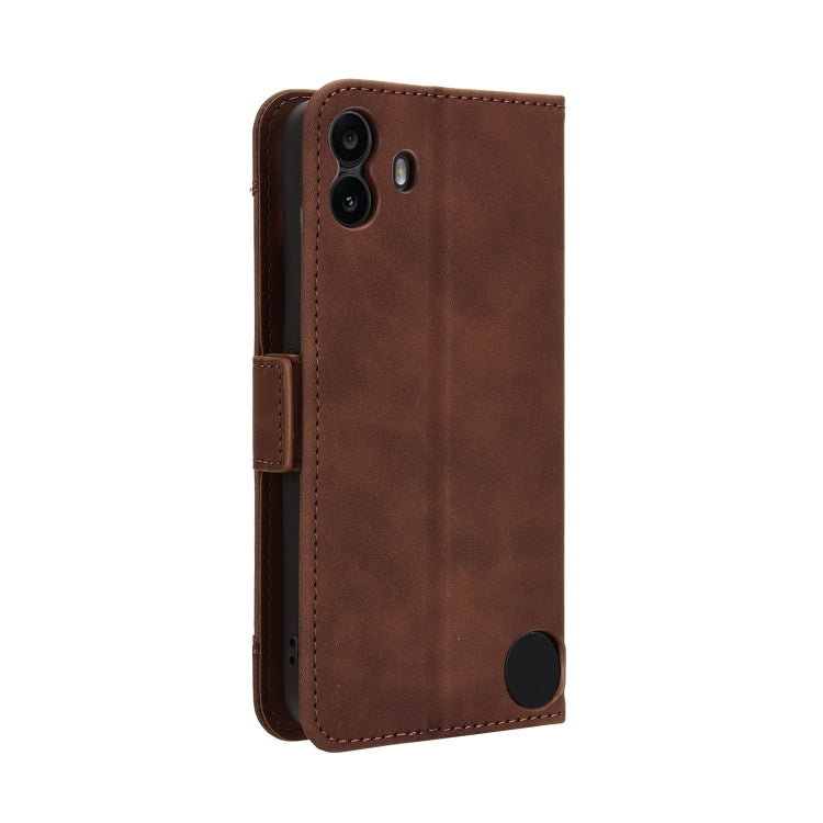 For Nothing CMF Phone 1 Skin Feel Calf Texture Card Slots Leather Phone Case(Brown) - Nothing Cases by buy2fix | Online Shopping UK | buy2fix