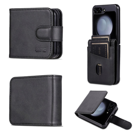 For Samsung Galaxy Z Flip7 FE / Flip6 AZNS Skin Feel Calf Texture Flip Leather Phone Case(Black)