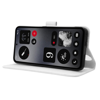 For Nothing CMF Phone 1 Diamond Texture Leather Phone Case(White) - Nothing Cases by buy2fix | Online Shopping UK | buy2fix