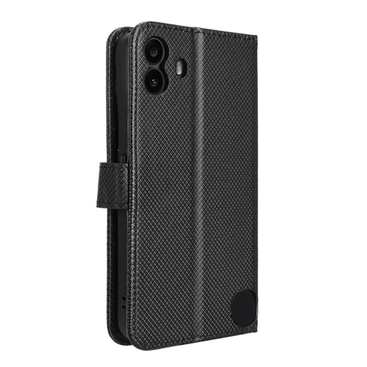 For Nothing CMF Phone 1 Diamond Texture Leather Phone Case(Black) - Nothing Cases by buy2fix | Online Shopping UK | buy2fix