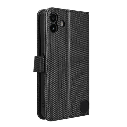 For Nothing CMF Phone 1 Diamond Texture Leather Phone Case(Black) - Nothing Cases by buy2fix | Online Shopping UK | buy2fix