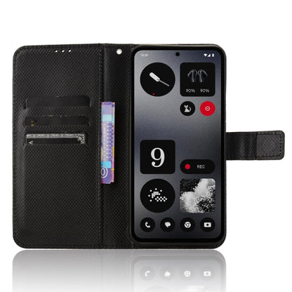 For Nothing CMF Phone 1 Diamond Texture Leather Phone Case(Black) - Nothing Cases by buy2fix | Online Shopping UK | buy2fix