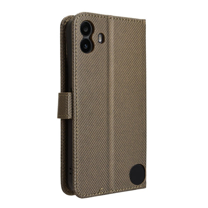 For Nothing CMF Phone 1 Diamond Texture Leather Phone Case(Brown) - Nothing Cases by buy2fix | Online Shopping UK | buy2fix