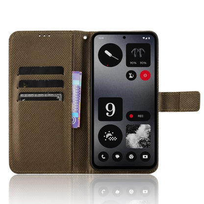 For Nothing CMF Phone 1 Diamond Texture Leather Phone Case(Brown) - Nothing Cases by buy2fix | Online Shopping UK | buy2fix
