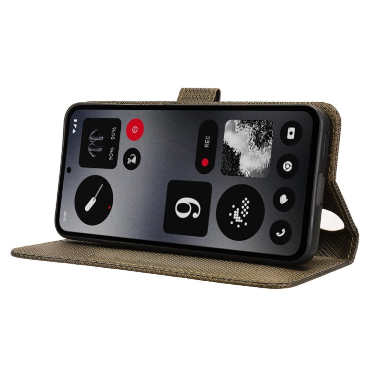 For Nothing CMF Phone 1 Diamond Texture Leather Phone Case(Brown) - Nothing Cases by buy2fix | Online Shopping UK | buy2fix