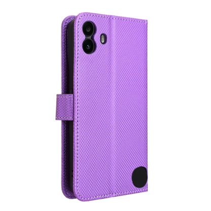 For Nothing CMF Phone 1 Diamond Texture Leather Phone Case(Purple) - Nothing Cases by buy2fix | Online Shopping UK | buy2fix