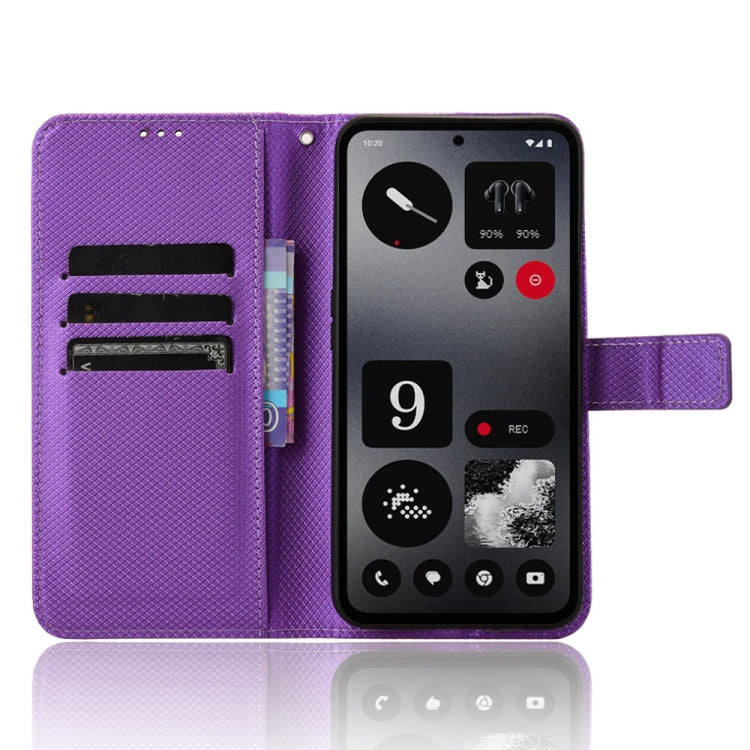 For Nothing CMF Phone 1 Diamond Texture Leather Phone Case(Purple) - Nothing Cases by buy2fix | Online Shopping UK | buy2fix