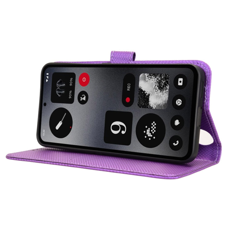 For Nothing CMF Phone 1 Diamond Texture Leather Phone Case(Purple) - Nothing Cases by buy2fix | Online Shopping UK | buy2fix