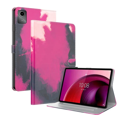 For Lenovo Tab M11 / Xiaoxin Pad 11 2024 Watercolor Pattern Flip Leather Tablet Case(Berry Color) - Lenovo by buy2fix | Online Shopping UK | buy2fix