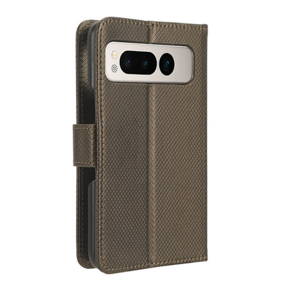 For Google Pixel Fold Diamond Texture Leather Phone Case(Brown) by buy2fix