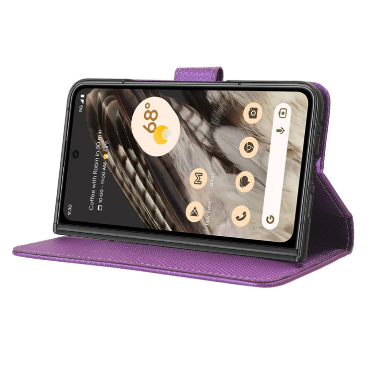 For Google Pixel Fold Diamond Texture Leather Phone Case(Purple) by buy2fix