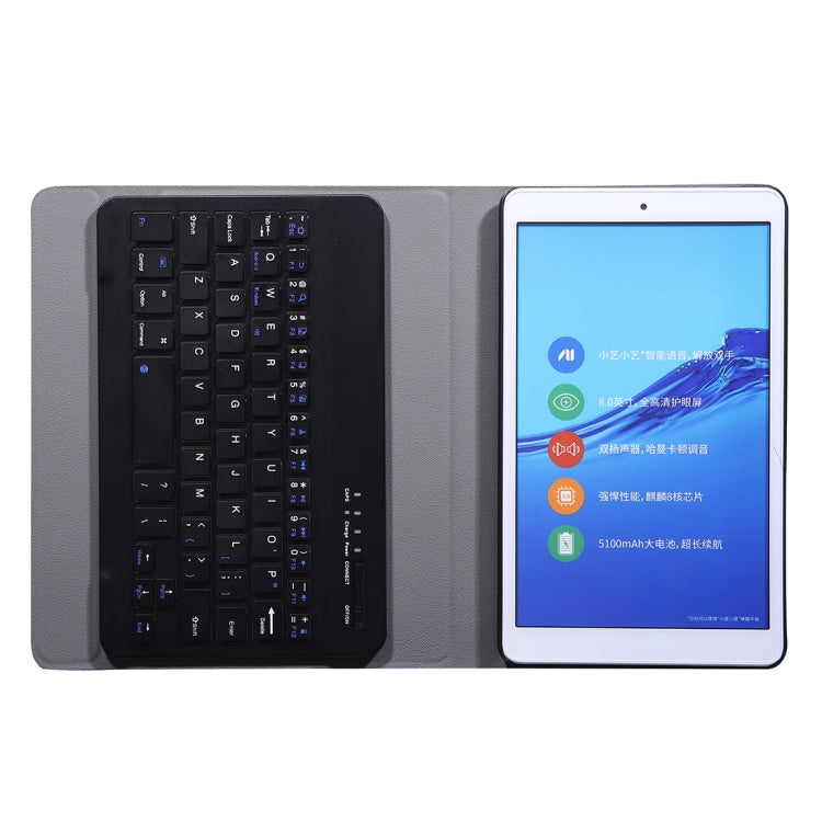 A0T8 For Huawei MatePad T8 8 inch ABS Ultra-thin Detachable Bluetooth Keyboard Voltage PU Leather Tablet Case with Bracket(Black) - Huawei Keyboard by buy2fix | Online Shopping UK | buy2fix