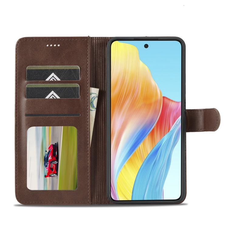 For OPPO A58 4G / A98 5G / F23 5G LC.IMEEKE Calf Texture Horizontal Flip Leather Case(Brown) - OPPO Cases by LC.IMEEKE | Online Shopping UK | buy2fix