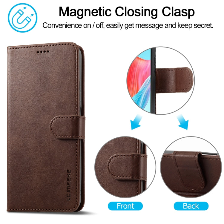 For OPPO A58 4G / A98 5G / F23 5G LC.IMEEKE Calf Texture Horizontal Flip Leather Case(Brown) - OPPO Cases by LC.IMEEKE | Online Shopping UK | buy2fix