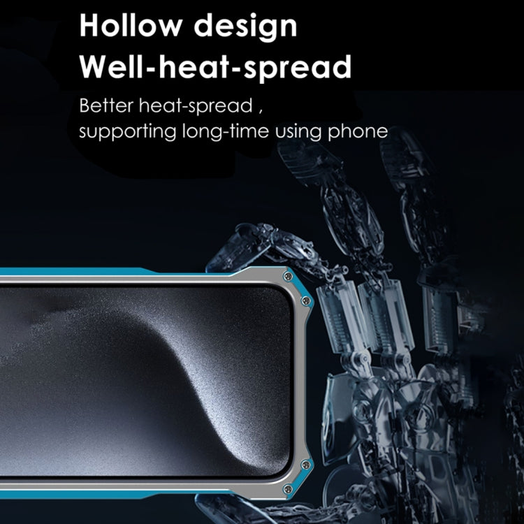 For iPhone 15 Pro R-JUST RJ17 Shockproof Armor Metal Phone Case(Blue) by R-JUST