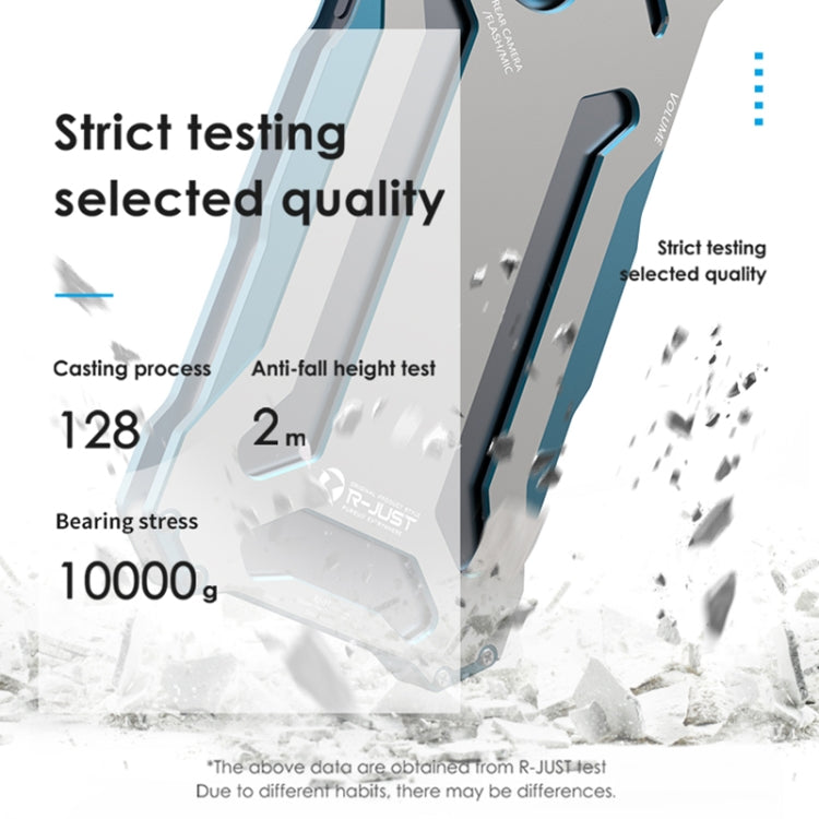 For iPhone 15 Pro R-JUST RJ17 Shockproof Armor Metal Phone Case(Blue) by R-JUST