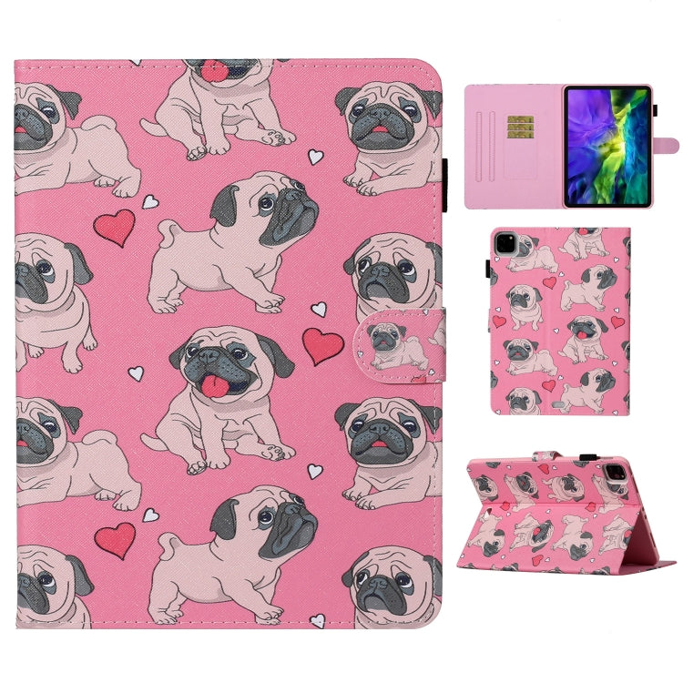 For iPad Pro 11 (2020) Colored Drawing Pattern Horizontal Flip PU Leather Tablet Case with Holder & Card Slot & Sleep / Wake-up Function(Love Dog) - iPad Pro 11 (2020) Cases by buy2fix | Online Shopping UK | buy2fix