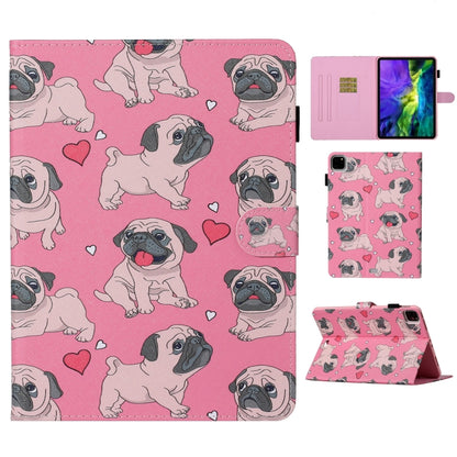 For iPad Pro 11 (2020) Colored Drawing Pattern Horizontal Flip PU Leather Tablet Case with Holder & Card Slot & Sleep / Wake-up Function(Love Dog) - iPad Pro 11 (2020) Cases by buy2fix | Online Shopping UK | buy2fix