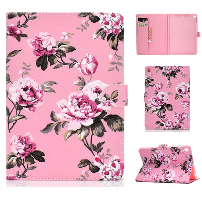 For iPad 10.2 Colored Drawing Pattern Horizontal Flip PU Leather Case with Holder & Card Slot & Sleep / Wake-up Function(Pink Flowers) - iPad 10.2 Cases by buy2fix | Online Shopping UK | buy2fix