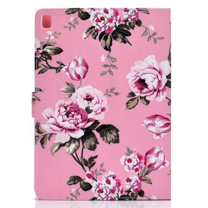 For iPad 10.2 Colored Drawing Pattern Horizontal Flip PU Leather Case with Holder & Card Slot & Sleep / Wake-up Function(Pink Flowers) - iPad 10.2 Cases by buy2fix | Online Shopping UK | buy2fix