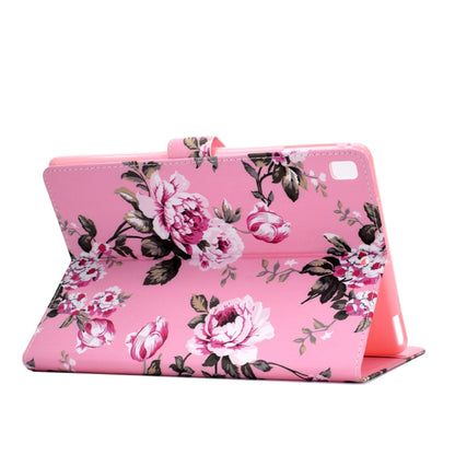 For iPad 10.2 Colored Drawing Pattern Horizontal Flip PU Leather Case with Holder & Card Slot & Sleep / Wake-up Function(Pink Flowers) - iPad 10.2 Cases by buy2fix | Online Shopping UK | buy2fix