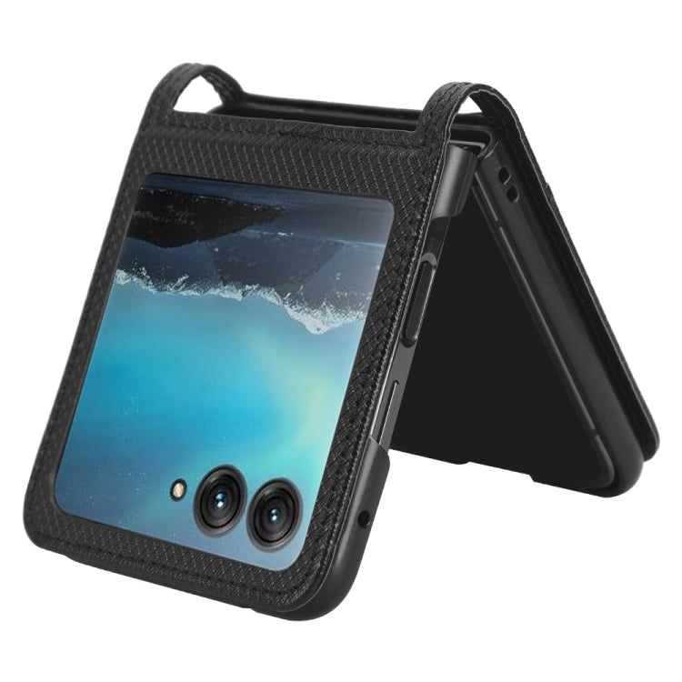 For Motorola Razr 40 Ultra Diamond Texture Leather Phone Case(Black) by buy2fix