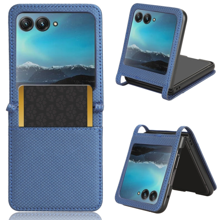 For Motorola Razr 40 Ultra Diamond Texture Leather Phone Case(Blue) by buy2fix
