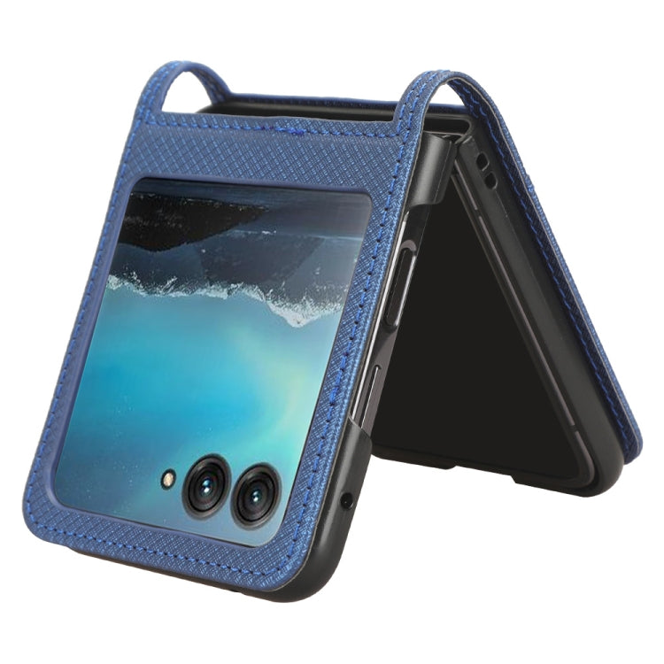 For Motorola Razr 40 Ultra Diamond Texture Leather Phone Case(Blue) by buy2fix