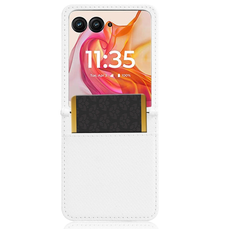 For Motorola Razr 50 Ultra Diamond Texture Leather Phone Case(White) by buy2fix