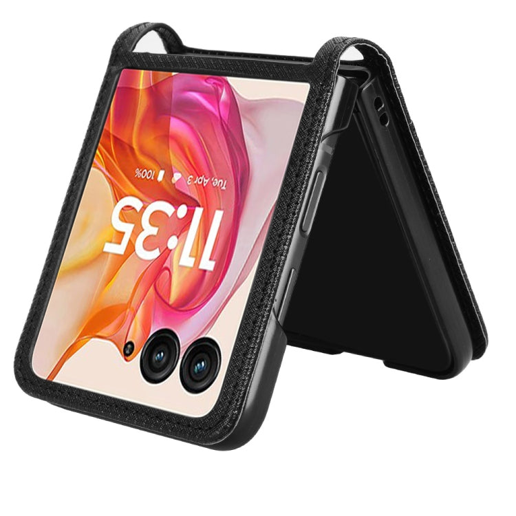 For Motorola Razr 50 Ultra Diamond Texture Leather Phone Case(Black) by buy2fix