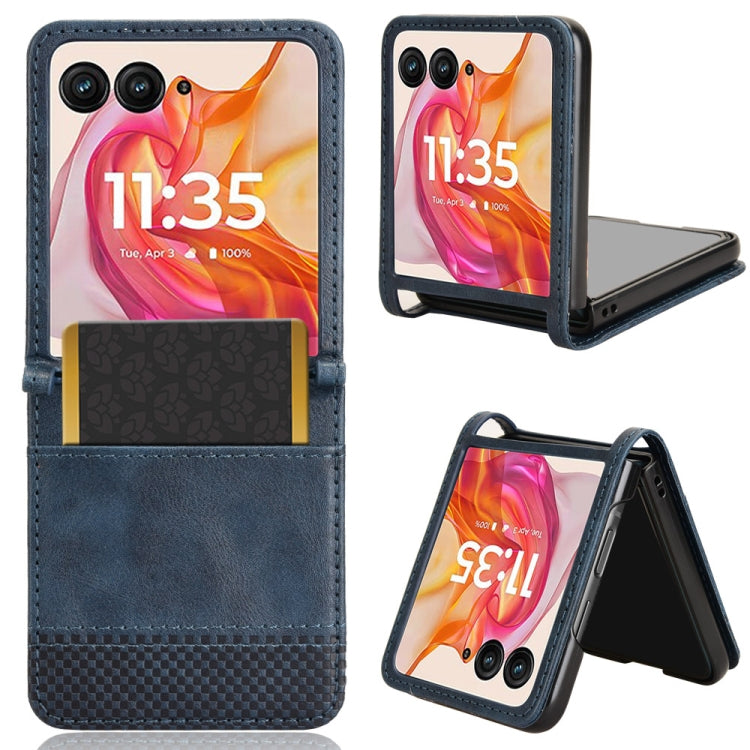 For Motorola Razr 50 Ultra Retro Texture Leather Phone Case(Blue) by buy2fix
