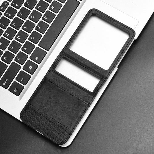 For Motorola Razr 50 Retro Texture Leather Phone Case(Black) by buy2fix