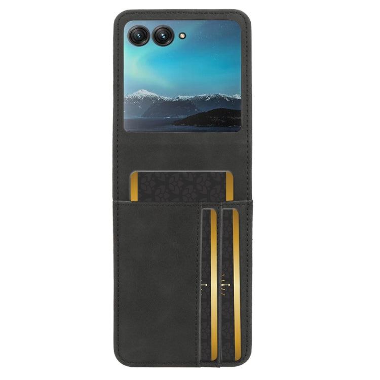 For Motorola Razr 40 Ultra Skin Feel Card Slot Leather Phone Case(Black) by buy2fix