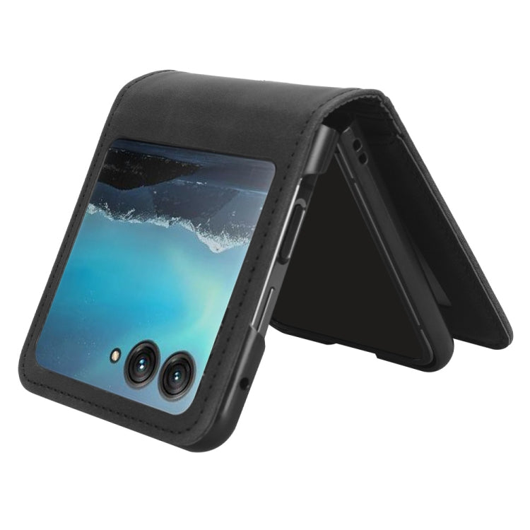 For Motorola Razr 40 Ultra Skin Feel Card Slot Leather Phone Case(Black) by buy2fix