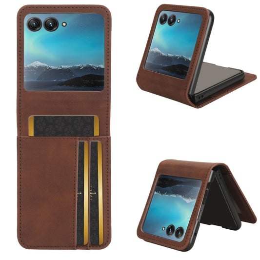 For Motorola Razr 40 Ultra Skin Feel Card Slot Leather Phone Case(Brown) by buy2fix