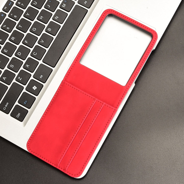 For Motorola Razr 50 Ultra Skin Feel Card Slot Leather Phone Case(Red) by buy2fix