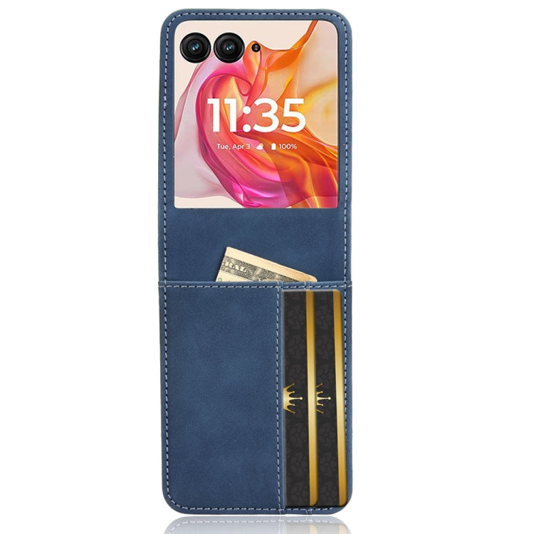 For Motorola Razr 50 Ultra Skin Feel Card Slot Leather Phone Case(Blue) by buy2fix