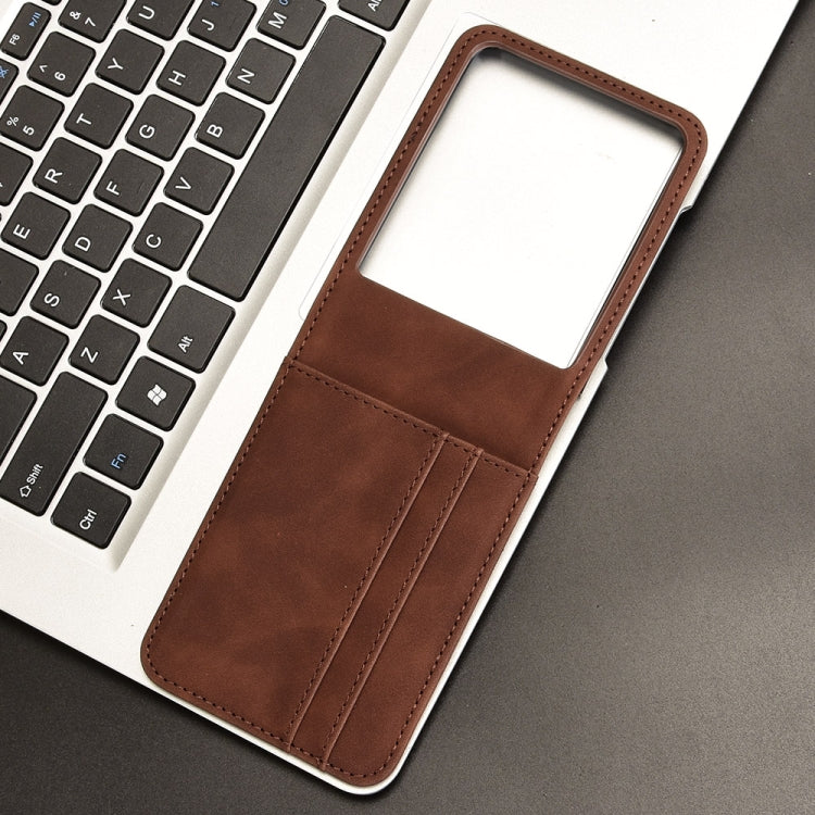For Motorola Razr 50 Ultra Skin Feel Card Slot Leather Phone Case(Brown) by buy2fix