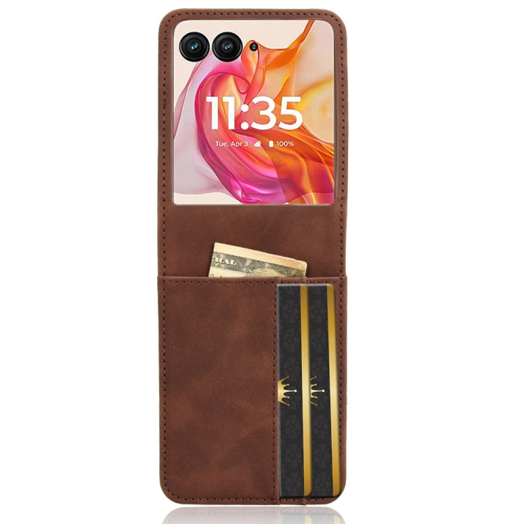 For Motorola Razr 50 Ultra Skin Feel Card Slot Leather Phone Case(Brown) by buy2fix