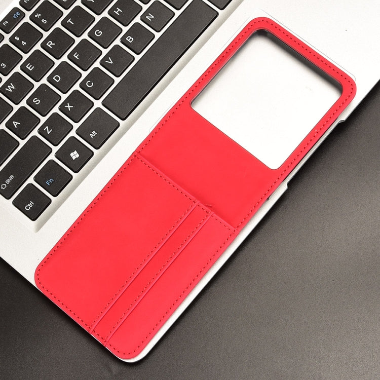 For Motorola Razr 50 Skin Feel Card Slot Leather Phone Case(Red) by buy2fix