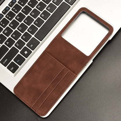For Motorola Razr 50 Skin Feel Card Slot Leather Phone Case(Brown) by buy2fix