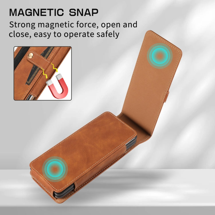 For Samsung Galaxy Z Fold5 Multifunctional Folding Phone Leather Case(Brown) - Galaxy Z Fold5 Cases by buy2fix | Online Shopping UK | buy2fix